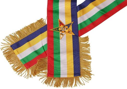 Masonic Order of the Eastern Star OES Five Color Sash With Red Lining Lot Of 5, standard size in Saudi Arabia
