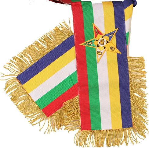 Masonic Order of the Eastern Star OES Five Color Sash With Red Lining Lot Of 5, standard size in Saudi Arabia