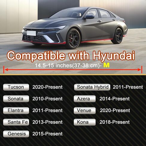 West Llama Customized Auto Car Steering Wheel Cover for Hyundai,Tucson,Sonata,Elantra,Santa Fe,Genesis,Sonata Hybrid,Azera,Venue,Kona, 14.5-15 inches(Black+Gray - Standard Size) in Kuwait