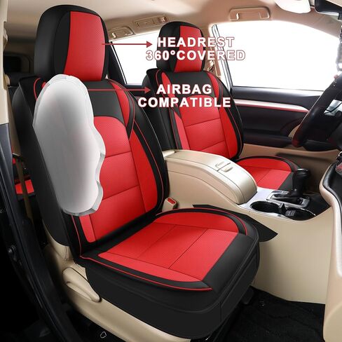 GXT Custom Fit Toyota Highlander Seat Covers, 3 Rows Waterproof Leather Car Seat Covers, Car Seat Cushion Fit for 2014-2019 Toyota Highlander(Beige) in Kuwait