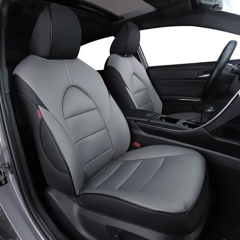 HKZ Custom Fit Grand Highlander Leather Seat Covers for Toyota Grand Highlander 2024 2025 Second Row Captain Chair, 7-Seats Full Set,Black+Gray in Kuwait