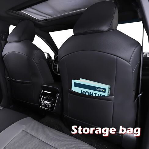 HKZ Custom Fit Grand Highlander Leather Seat Covers for Toyota Grand Highlander 2024 2025 Second Row Captain Chair, 7-Seats Full Set,Black+Gray in Kuwait