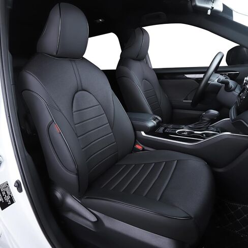 HKZ Custom Fit Grand Highlander Leather Seat Covers for Toyota Grand Highlander 2024 2025 Second Row Captain Chair, 7-Seats Full Set,Black+Gray in Kuwait
