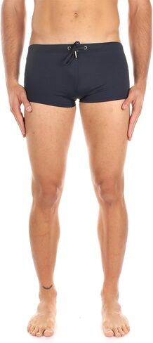 Emporio Armani Men's Tape Logoed Square Cut Swim Trunk in Saudi Arabia
