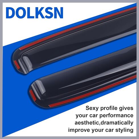 حاجب النافذة ذو اللون الأسود الدخاني داخل القناة، واقيات المطر المتوافقة مع مجموعة هيونداي كونا 2024-2025 المكونة من 4 قطع in Kuwait