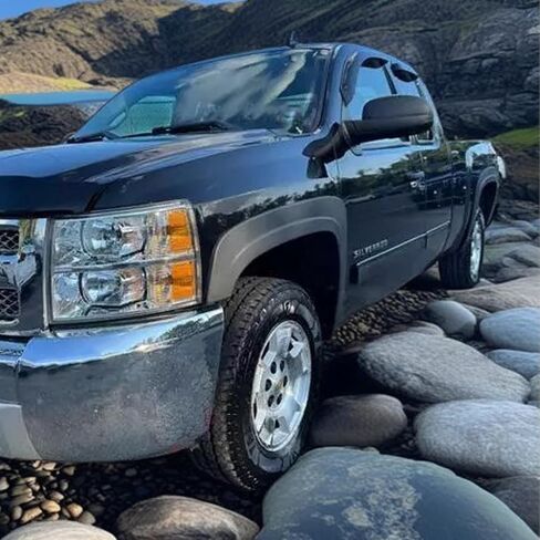 Tape-on Window Visor Vent Deflectors Compatible with 07-13 Chevy Silverado 1500/Avalanche/GMC Sierra 1500 Extended Cab 07-14 2500HD 3500HD YukonXL Window Rain Guards Sun Shade Window Shields Smoke in Saudi Arabia