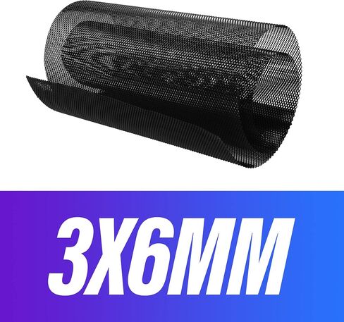 ESEWALAS Universal 40"x13" Car Grill Mesh,Black Painted Aluminum Alloy Grille Mesh Roll,Fit for Bumper,Hood Vent,Vehicle Opening. (Black, 3x6mm Rhombus) in Saudi Arabia