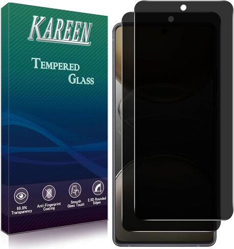 KAREEN [عبوة من قطعتين] واقي شاشة لهاتف Samsung Galaxy A71، A71 5G، A71 5G UW من الزجاج المقسى، يدعم قارئ بصمات الأصابع، مضاد للخدش، خالي من الفقاعات، صلابة 9H in Saudi Arabia
