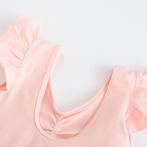 HIPPOSEUS Girls Ballet Dance Gymnastics Leotards Toddler Ruffle Short Sleeve Ballet Outfits Clothes Dancewear, Y-07 in Kuwait