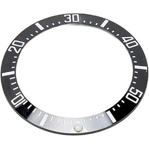 ZJchao Watch Bezel Insert, 40mm Ceramic Watch Bezel Ring Repair Replacement Accessory for Watchmaker (White Character Black Back)