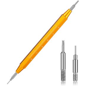 Mabor Watch Band Pins Remover Tool, Double Ended Design Repair Tool Kit for Remove Install Watch Bands Tool Spring Bars Pins Aluminum Alloy Tool Replacement Fork and Cleaning Cloth