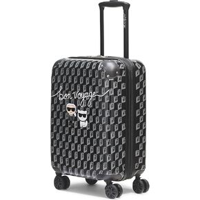Karl Lagerfeld Paris Expandable Spinners Hardside Bon Voyage Suitcase, Black/Grey