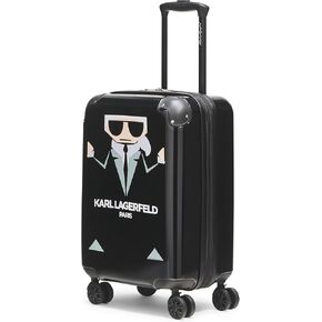 Karl Lagerfeld Paris Expandable Spinners Hardside Karl in A Box Suitcase, Black