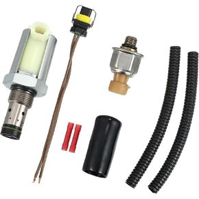ACROPIX 6.0L Fuel Injector Pressure Regulator and ICP Sensor Fit for Ford F250 Super Duty with Pigtail Harness Heat Shrink Crimp Connectors - Pack of 2 Black
