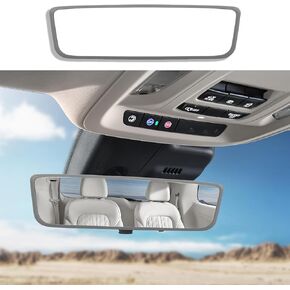 Car Rear View Mirror Protector Frame, Rearview Mirror Edge Cover, Silicone Auto Rearview Mirror Protection Cover, Car Mirror Decor Accessories Compatible with Model 3/ Y (White)