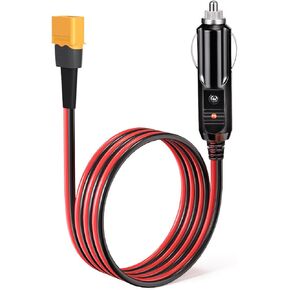 XT60 Female to Car Cigarette Lighter 14AWG 12V Cigarette Lighter Male Plug Connector Cable for Portable Solar Generator Power Station(10FT)
