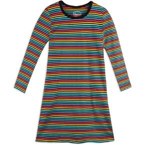 Mightly Girls' Basic Long Sleeve T-Shirt Dress | 95% Organic Cotton, Colorful T-Shirt Dress for Kids, School, Parties & Play