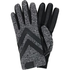 isotoner Women's SmartDri Spandex 3-Button Length Chevron Glove - A30730 (Black Heather, L/XL)