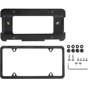 RED WOLF Rear License Plate Bracket Holder w/Stainless Steel Frame for BMW 1/2/ 3/5 / 6/ X Series, 328i 323i 528i M3, 2002-2019 Mini Cooper Bumper Trunk Mount Tag Screws Caps Insert Nuts Wrench