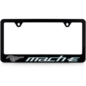 Ford Mach-E Black Plastic License Plate Frame with UV Printed Mustang Mach-E Logo