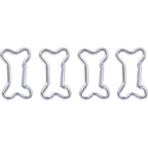 4Pcs Bone Shaped Keychain Clip,1.97Inches/5cm Aluminum Alloy Spring Key Chain Carabiner Key Ring