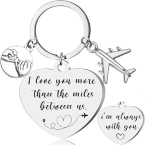Long Distance Relationship Keychain Gift, For Boyfriend Girlfriend Couple Husband Wife Birthday Christmas Thanksgiving