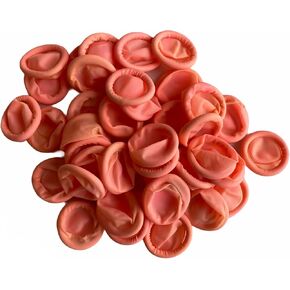 BUZZUFY Anti-Static Latex Rubber Fingercots Pink Watchmakers Size L 100pcs