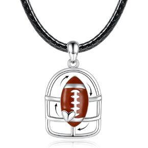 Baseball Football Fidget Necklace 925 Sterling Silver Softball Bat Spinner Homeplate Pendant Anti Anxiety Necklaces Jewelry Gifts for Men Women