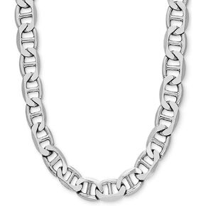 Savlano 925 Sterling Silver 12mm Italian Solid Flat Mariner Link Chain Necklace for Men & Women - Made in Italy Comes With a Gift Box
