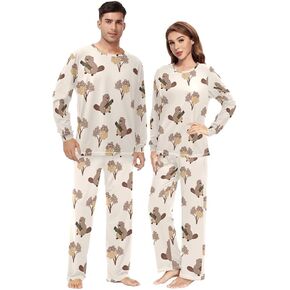 Ollabaky Pajama Set for Men and Women Animal Matching PJs 2 Piece Family Pajama Sleepwear Set