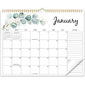 2024 Wall Calendar, Desk Calendar from Jan 2024 to Dec 2024, Aesthetic Modern Greenery 2024 Monthly Calendar, Large Blocks with To Do List Easy for Organizing & Planning, 14.8" x 11.5"