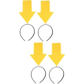 FOMIYES 4pcs Arrow Headband Halloween Hair Hoop Funny Party Headband Arrowhead Bopper Novelty Hair Accessories Headpiece for Photoshoot Props Party Supplies Yellow