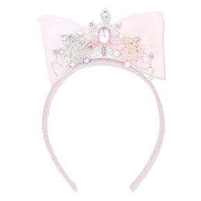 Blue Princess Tiaras Headbands for Girls Toddler Tiara Crown Headband with Bow Tulle Bow Rhinestone Headband Girls Headbands Thin Headband for Girls