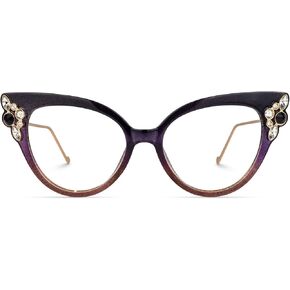 Zeelool Trendy Cat Eye Glasses Frame for Women with Non-prescription Clear Lens Mwaka ZWX022398