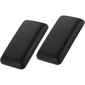 2pcs Car Knee Cushion, Auto Center Console Knee Cushion Soft Leather Car Driver Side Console Knee Support Pad Memory Foam Center Console Interior Accessories Door Armrest Elbow Support(Black Leather)