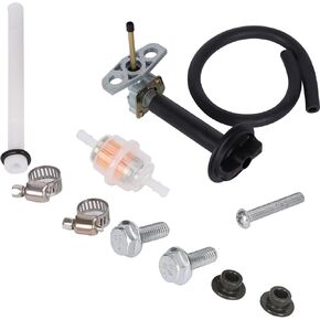 Fuel Valve Petcock & LEVER Compatible with Honda Recon 250 Rancher 350 420 Foreman 400 Foreman 450 FourTrax Foreman Rubicon 500 TRX250 TE/TM TRX350 400 420 500 16950-HN7-003 16963-HM8-000ZA