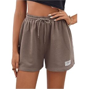 MakeMeChic Women's Casual Drawstring Waist Sweat Shorts Running Track Shorts