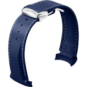 Bands for Omega Seamaster Watch，Curved End Rubber Strap Compatible with Omega Rolex Tudor SEIKO 20mm 22mm Watch Seamaster Speedmaster Diver 300M 600M Strap Men Women