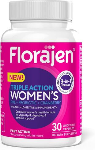 Florajen Women's Vaginal Probiotic, Prebiotic, & Cranberry Supplement for Immune Support and Digestive Health, 30 Capsules in Saudi Arabia