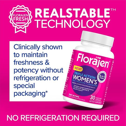 Florajen Women's Vaginal Probiotic, Prebiotic, & Cranberry Supplement for Immune Support and Digestive Health, 30 Capsules in Saudi Arabia