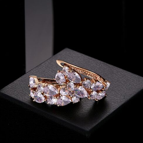 Rose Gold Hoop Earring for Women Multicolored Crystal Earring Sterling Silver Multi Gemstone Earrings Amethyst Ruby Sapphire Garnet Earring for Fashion Jewelry Ideal Valentine's Day in Kuwait