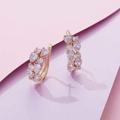 Rose Gold Hoop Earring for Women Multicolored Crystal Earring Sterling Silver Multi Gemstone Earrings Amethyst Ruby Sapphire Garnet Earring for Fashion Jewelry Ideal Valentine's Day in Kuwait