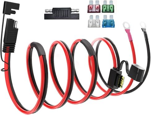 10AWG SAE to Alligator Clips,Battery Alligator Clip to SAE Connector Extension Cable,2Pin Quick Disconnect Battery Clamp Cable for Motorcycle Car,with 5 Fuse(10FT) in Saudi Arabia