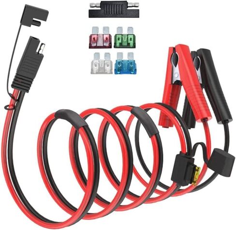 10AWG SAE to Alligator Clips,Battery Alligator Clip to SAE Connector Extension Cable,2Pin Quick Disconnect Battery Clamp Cable for Motorcycle Car,with 5 Fuse(10FT) in Saudi Arabia
