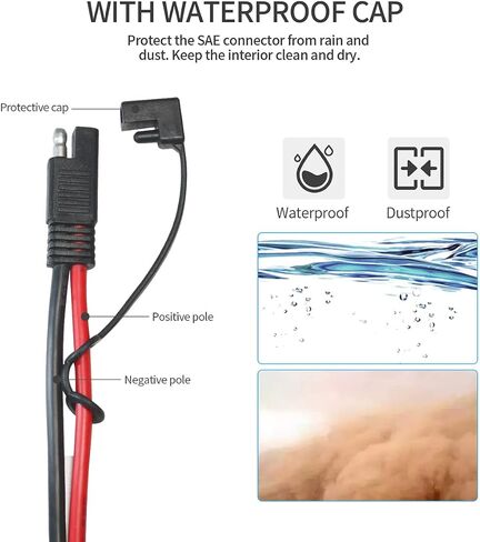 10AWG SAE to Alligator Clips,Battery Alligator Clip to SAE Connector Extension Cable,2Pin Quick Disconnect Battery Clamp Cable for Motorcycle Car,with 5 Fuse(10FT) in Saudi Arabia