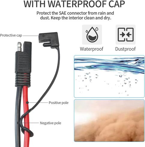 10AWG SAE to Alligator Clips,Battery Alligator Clip to SAE Connector Extension Cable,2Pin Quick Disconnect Battery Clamp Cable for Motorcycle Car,with 5 Fuse(10FT) in Saudi Arabia