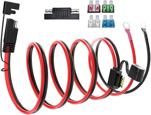 10AWG SAE to Alligator Clips,Battery Alligator Clip to SAE Connector Extension Cable,2Pin Quick Disconnect Battery Clamp Cable for Motorcycle Car,with 5 Fuse(10FT) in Saudi Arabia
