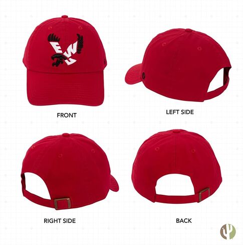 Desert Cactus Eastern Washington University Baseball Hat EWU Eagles Brimmed Embroirderd Cap Adjustable Cloth Strap Adult (Style B) Black in Saudi Arabia