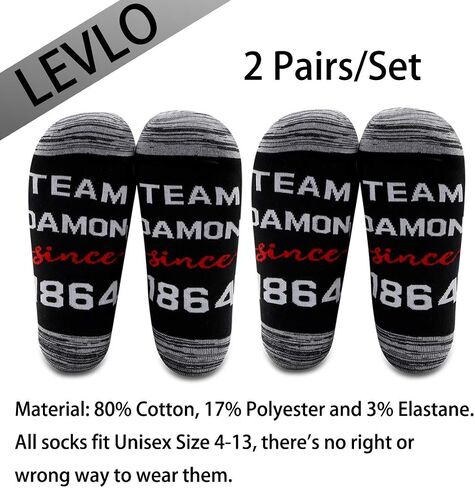 LEVLO Vampire Fans Gift Team Damon منذ 1864 جوارب قطنية هدايا مستوحاة من مصاصي الدماء in Saudi Arabia