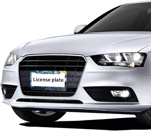 License Plate Frame Starry Night Van Gogh License Plate Frames,Decorative Aluminum Car Tag Frames for Women Stainless Metal License Plate Holder 2Pack 2 Hole with Screw US Standard 12''x6'' in Kuwait